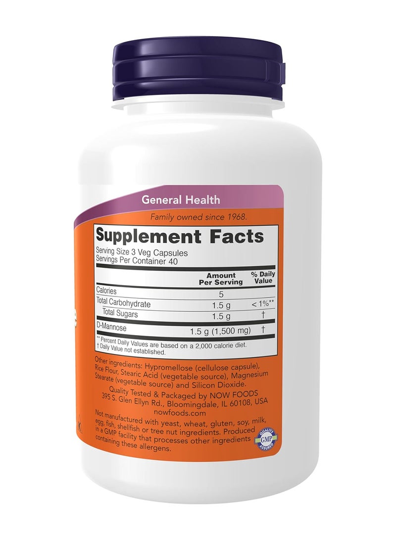 now D-mannose 500 Mg 120 Veggie Caps - Image 2