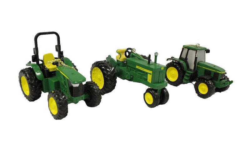 Kurt Adler John Deere Tractors Official Licensed Resin Christmas Holiday Ornaments Set of 3
