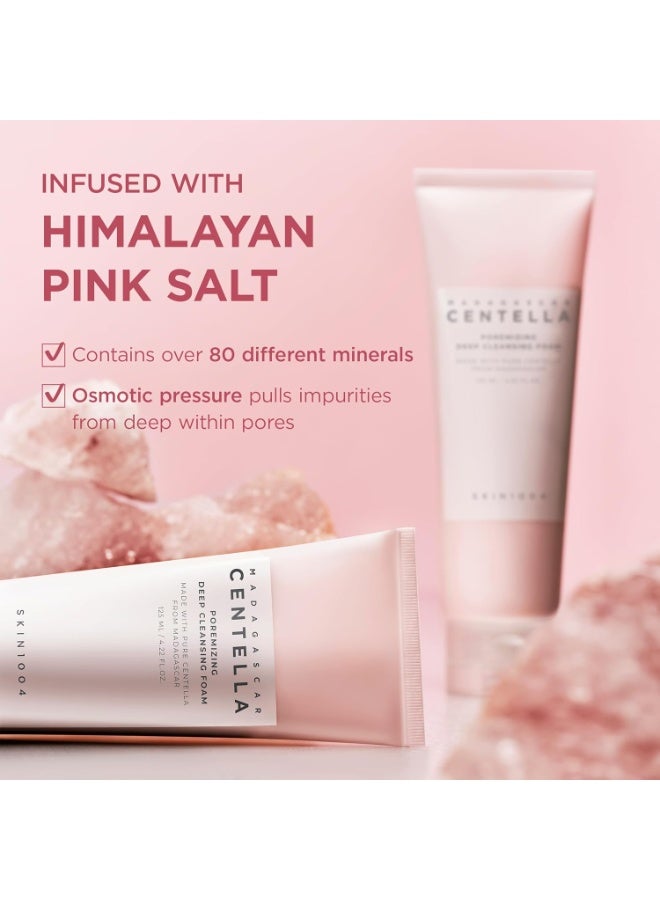 سكين1004 SKIN1004 ماداغاسكار سنتيلا أسياتيكا رغوة تنظيف عميق مخصصة للمسام، مزيل مكياج، منظف وجه كوري مع ملح الهيمالايا الوردي لتنظيف مسام الوجه | 125 مل - Image 5