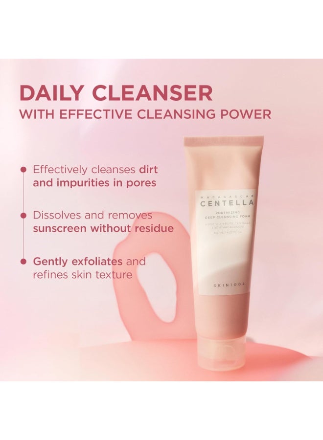 سكين1004 SKIN1004 ماداغاسكار سنتيلا أسياتيكا رغوة تنظيف عميق مخصصة للمسام، مزيل مكياج، منظف وجه كوري مع ملح الهيمالايا الوردي لتنظيف مسام الوجه | 125 مل - Image 4