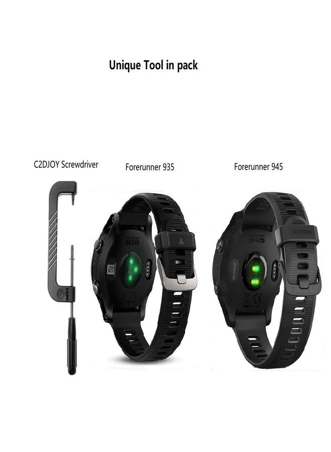 C2D JOY Strap Compatible with Garmin Forerunner 945/935，22mm Replacement Watch band - Woven Nylon with Hook-And-Loop - (23#) Midnight Fog,Medium(5.5-7.5in) - Image 2