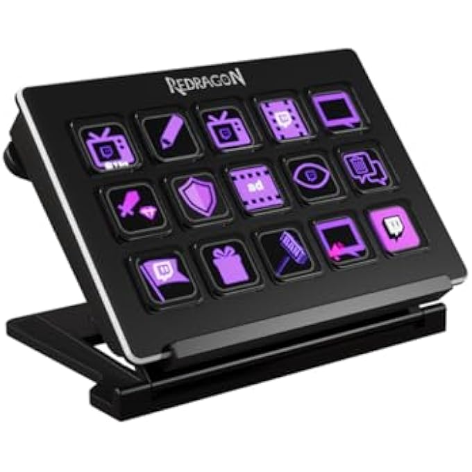 REDRAGON STREAMDECK STREAMCRAFT SS550 BLACK BUTTONS LCD PLUGINS USB CONNECTION - Image 1