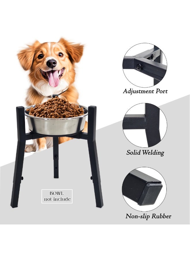 أن ان سي بيتس حامل وعاء مرتفع قابل للتعديل، حامل تغذية الحيوانات الأليفة المتين للكلاب الصغيرة والكبيرة، حامل وعاء 37 سم مع لحام صلب، غير قابل للانزلاق وصديق للحيوانات الأليفة، حامل وعاء مرتفع ومحطة تغذية (أسود) - Image 3