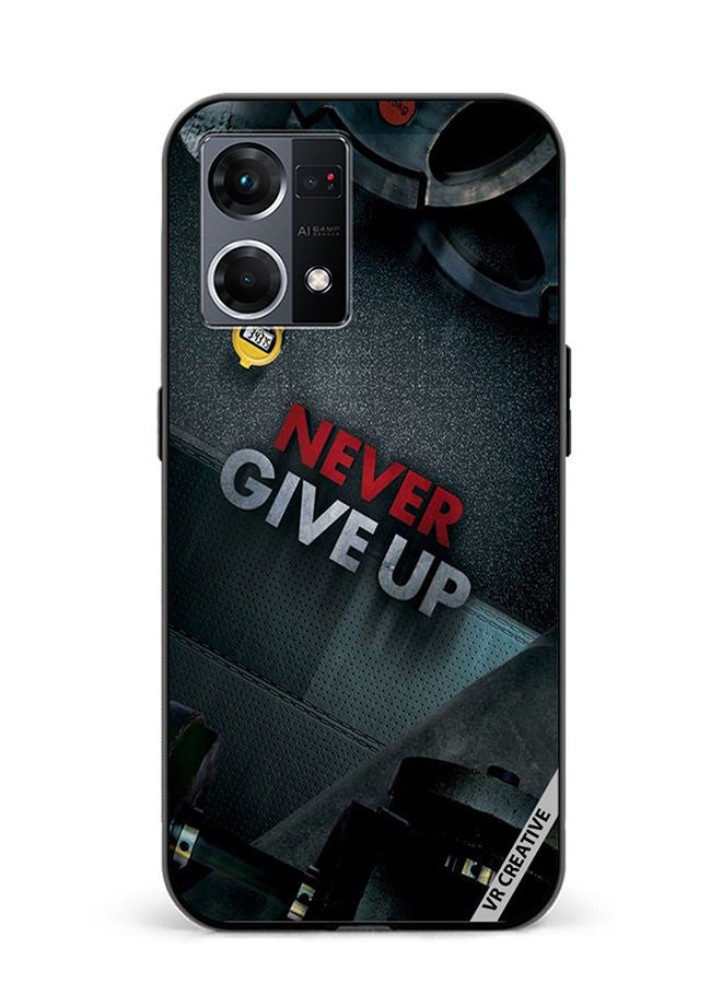 VR CREATIVE Protective Case Cover For Oppo Reno8 4G Never Give Up Design Multicolour - Image 1