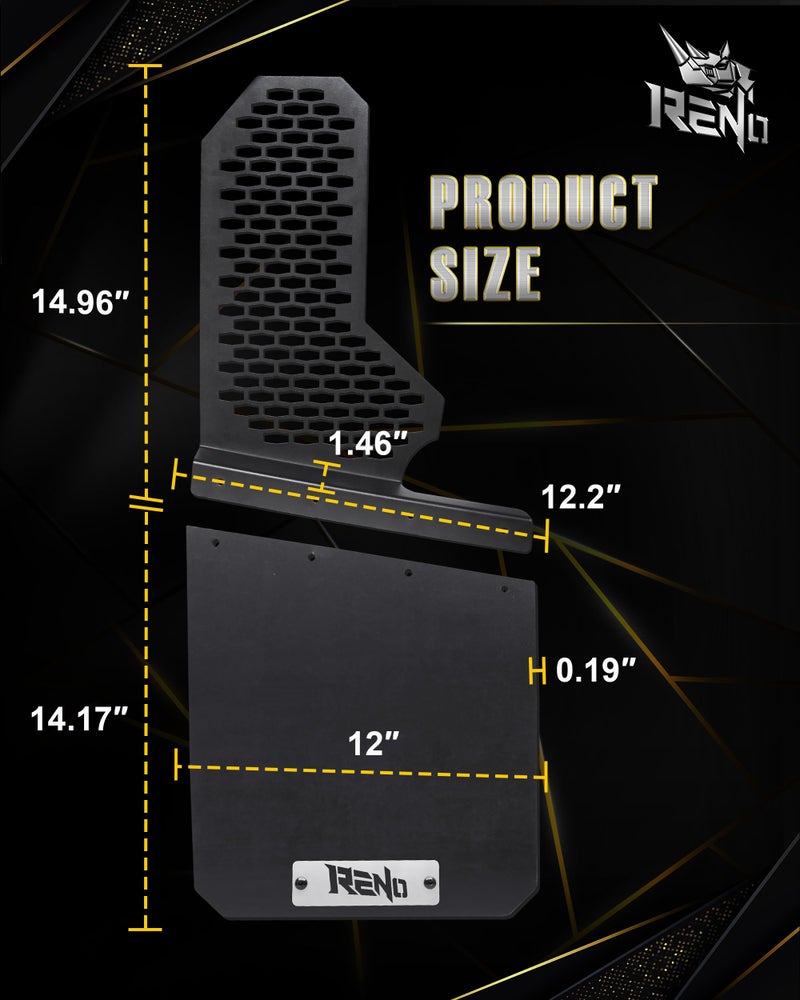 RENO Mud Flaps, Driver + Passenger Sides Splash Guards Heavy Duty Vehicle Sediment Protection Compatible with Universal Off-Road Vehicle RV Vans Truck Mud Flap (Front + Rear, 4PCS) - Image 4