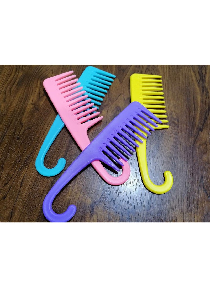 4 Pcs Wide Teeth Combs Shower, Detangler Comb with Hook, Hair Wide-Tooth Wet and Dry Comb for Women Everyday Use and Beauty Salon - Image 5