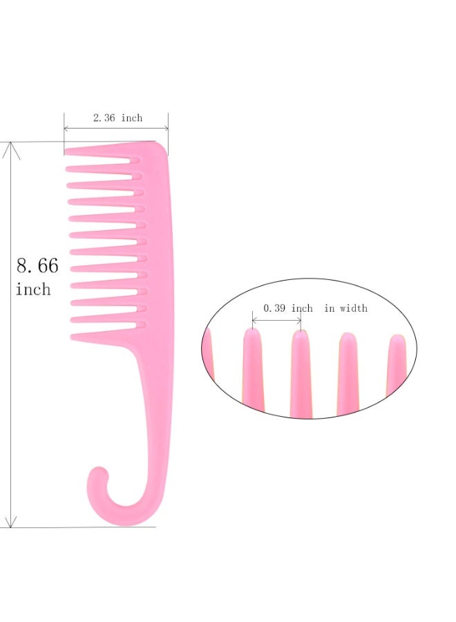 4 Pcs Wide Teeth Combs Shower, Detangler Comb with Hook, Hair Wide-Tooth Wet and Dry Comb for Women Everyday Use and Beauty Salon - Image 2