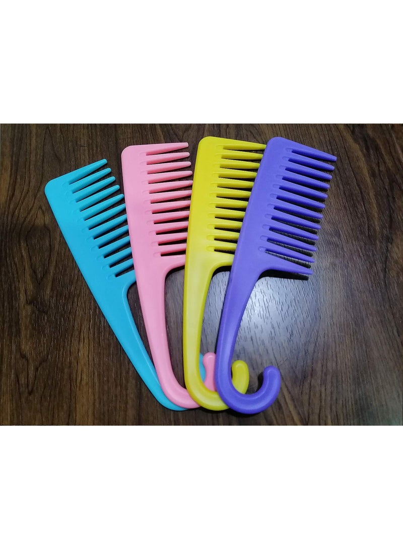 4 Pcs Wide Teeth Combs Shower, Detangler Comb with Hook, Hair Wide-Tooth Wet and Dry Comb for Women Everyday Use and Beauty Salon - Image 4