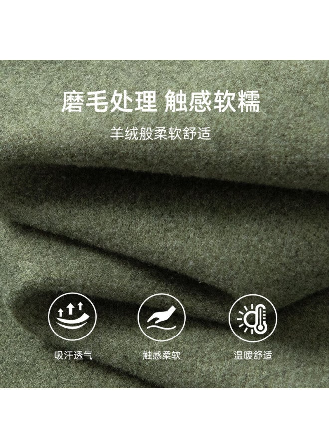 Geniolamode Men's Autumn Heavyweight Flannel Long Sleeve Casual Loose Layered Outerwear Shirt Light Gray XL - Image 4