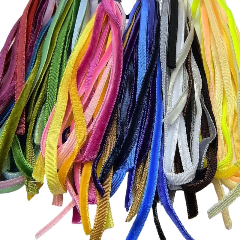 Chenkou Craft 30 Yards 18 3mm Velvet Ribbon Total 30 Colors Assorted Lots Bulk Multicolored 183mm