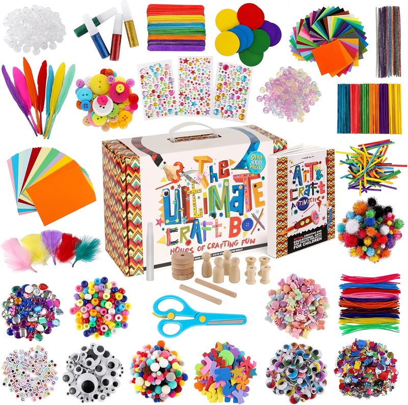 ARCO A&R CO. 3000+ Pcs Arts and Crafts Supplies & Materials for Kids - Ultimate Bulk Craft Kit for Boys & Girls with 99 Activities Book for Ages 3-5, 4-6, 6-8, 8-12 - Image 1