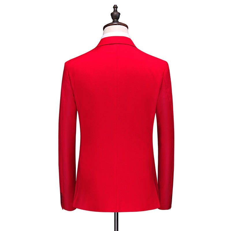 New Men'S Plus Size Suit Three-Piece Double-Breasted Solid Color Hollow Out Business Casual Suit - Image 4