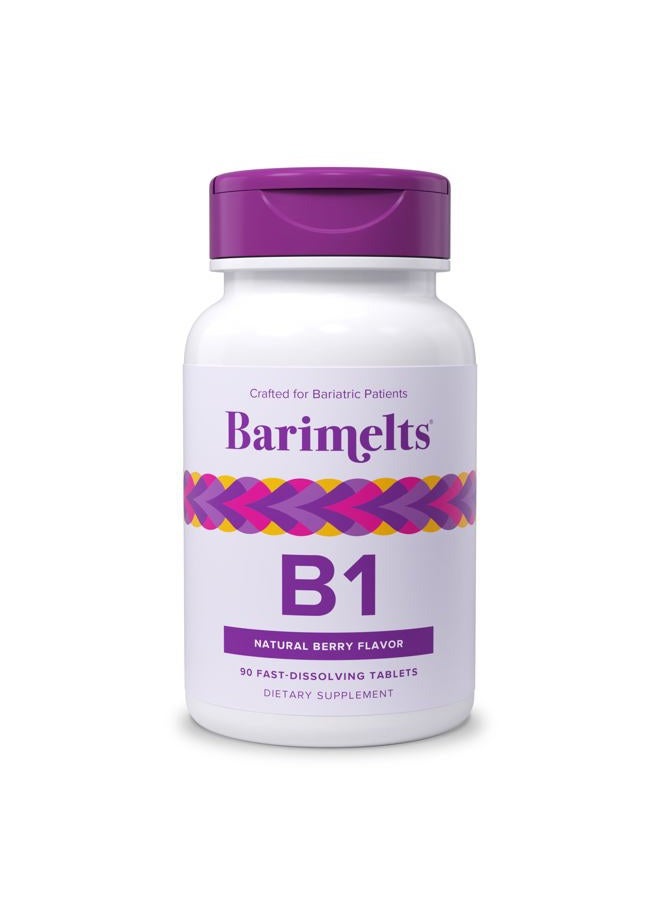Barimelts Vitamin B1-90 Fast-Dissolving Tablets (3-Month Supply) - Sugar-Free Bariatric Vitamins for Women, Natural Berry Flavor​ - Image 1
