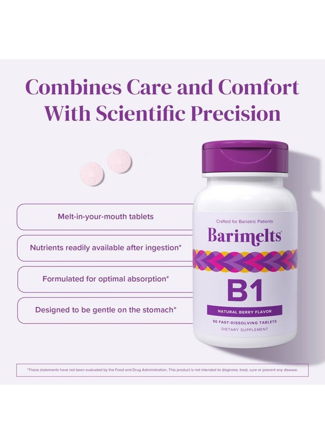 Barimelts Vitamin B1-90 Fast-Dissolving Tablets (3-Month Supply) - Sugar-Free Bariatric Vitamins for Women, Natural Berry Flavor​ - Image 4