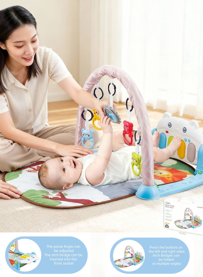 يولين سجادات لعب للأطفال، بساط لعب داخلي غير سام مع ألحان وخشخشة، مركز أنشطة موسيقية متعدد الألوان، بساط لعب بيانو مع ركلات، وقت الاستلقاء على البطن، بساط مبطن للأطفال حديثي الولادة والأطفال الصغار - Image 4