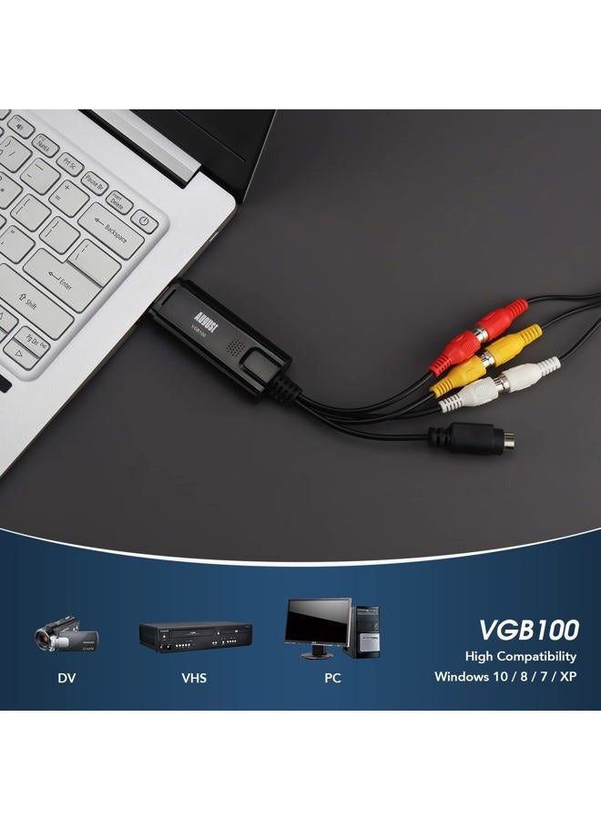 August VGB100 Video Capture Converter VHS to Digital - USB Video Grabber for PC, Transfer old Video Recorder, Camcorder to DVD Video Capture Device - Windows 11 10 8 7 Compatible - Image 5