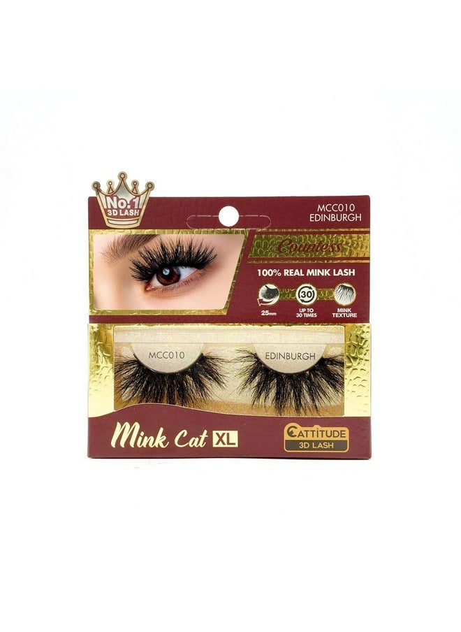 EBIN NEW YORK Cattitude 3D Lashes Edinburgh Countess Mink Cat 25Mm False Eyelashes, Ligthweight & Reusable  - Image 2