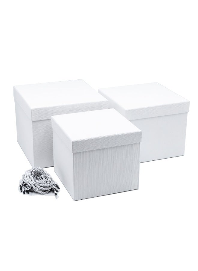Gulf Flowers Flower Box 22x22xH18 – Modern Square Gift Box for Elegant Floral Presentations 