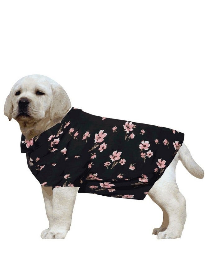ويستيرن إرا قميص مطبوع عصري فائق النعومة، ملابس كلاب مريحة للغاية، قميص كلاب أساسي قابل للتنفس مطبوع عليه قطن، قميص خفيف الوزن ورقيق لكلبك الغاضب (كبير جدًا - 30 بوصة) (طبعة زهور سوداء) - Image 1