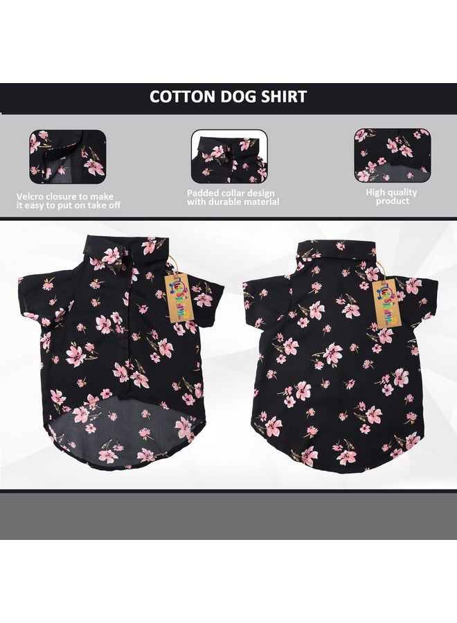 ويستيرن إرا قميص مطبوع عصري فائق النعومة، ملابس كلاب مريحة للغاية، قميص كلاب أساسي قابل للتنفس مطبوع عليه قطن، قميص خفيف الوزن ورقيق لكلبك الغاضب (كبير جدًا - 30 بوصة) (طبعة زهور سوداء) - Image 3