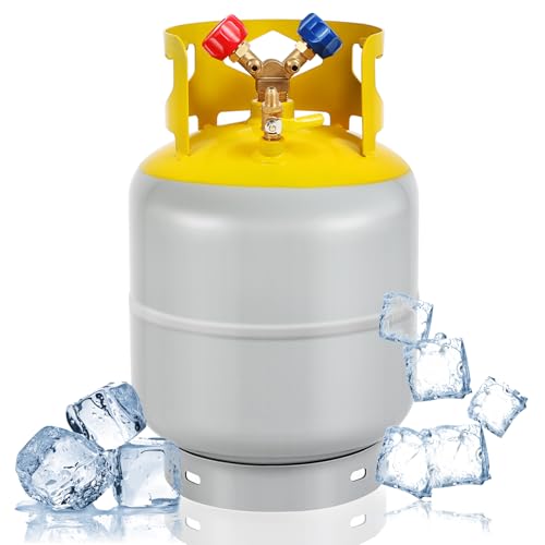 Dollate 30LB Refrigerant Recovery Tank for R12, R22, R134A, R410A, etc HVAC Cylinder Refrigerant Recovery Cylinder Tank 1/4 SAE Y-Valve Freon Recovery Tank - Image 1