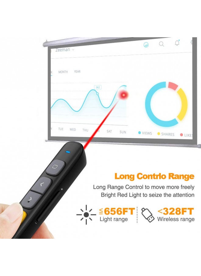KNORVAY NORWII N29 Wireless Presenter Presentation Clicker, 330FT Long Contol Range Hyperlink Volume PowerPoint Clicker Presentation Remote Slide Advancer for Laptop Computer  - Image 2