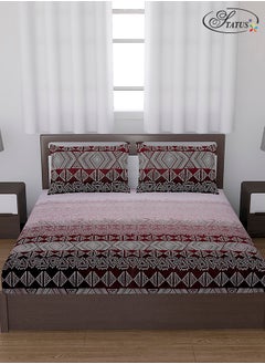 Status Contract Spring Summer Collection- Cotton Feel Double Bedsheet with 2 Pillow Covers for Bed Room, Home, Hotel-120 GSM, Pink Cream, 210 X 230 Cm  - Image 1