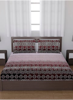 Status Contract Spring Summer Collection- Cotton Feel Double Bedsheet with 2 Pillow Covers for Bed Room, Home, Hotel-120 GSM, Pink Cream, 210 X 230 Cm  - Image 2