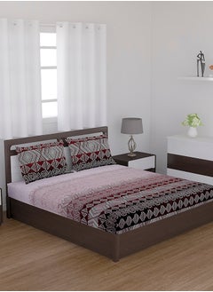 Status Contract Spring Summer Collection- Cotton Feel Double Bedsheet with 2 Pillow Covers for Bed Room, Home, Hotel-120 GSM, Pink Cream, 210 X 230 Cm  - Image 3