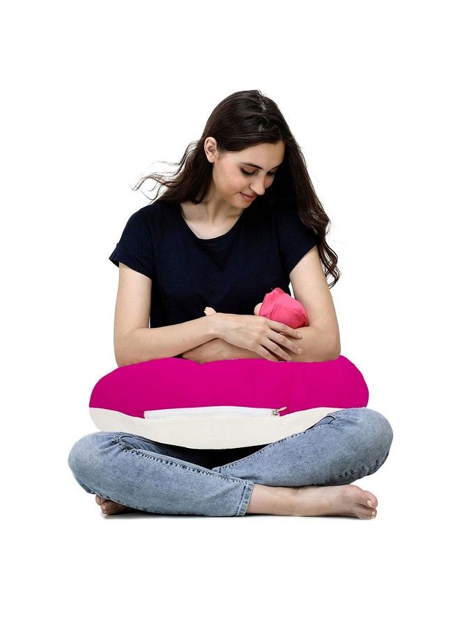 Get It Micro Fibre Feeding Nursing Pillow (Pink Beige Standard Size) - Image 1