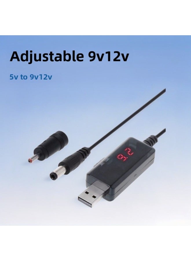 Boost Line 5V To 12V 9V USB Adapter Line Boost Line DC5.5 Charging Line-Colour:Dc5.5*2.1mm12v 9v Digital Display Boost Cable