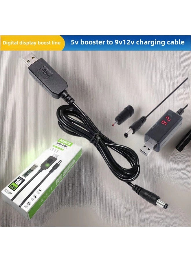 Boost Line 5V To 12V 9V USB Adapter Line Boost Line DC5.5 Charging Line-Colour:Dc5.5*2.1mm12v 9v Digital Display Boost Cable