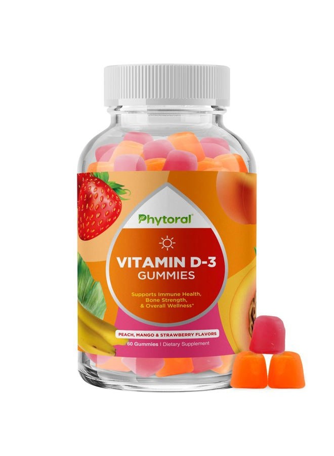 Phytoral Chewable Vitamin D Gummies for Adults - Pure Vitamin D3 2000IU Immune Support Adult Gummy Vitamins - Chewable Vitamin D3 Gummies for Bone Strength Immunity Support Heart Health and Mood Support - Image 1
