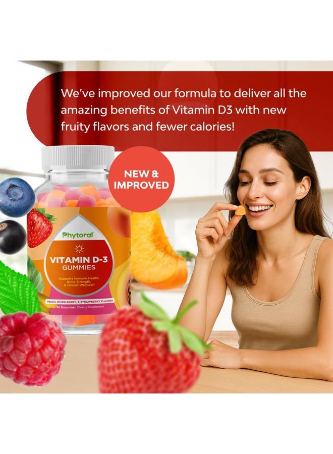 Phytoral Chewable Vitamin D Gummies for Adults - Pure Vitamin D3 2000IU Immune Support Adult Gummy Vitamins - Chewable Vitamin D3 Gummies for Bone Strength Immunity Support Heart Health and Mood Support - Image 4