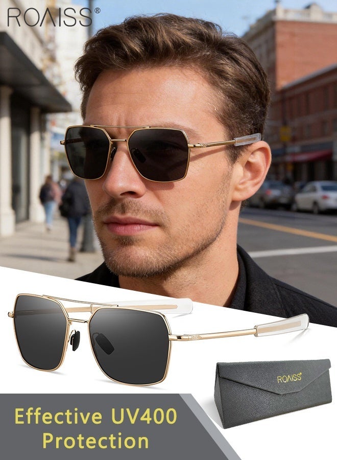 roaiss Men's Fashion Polarized Sunglasses, UV400 Protection with Metal Frame, Anti-Glare Sun Shades Suitable for Men Cycling, Driving, Fishing 55mm - Image 1