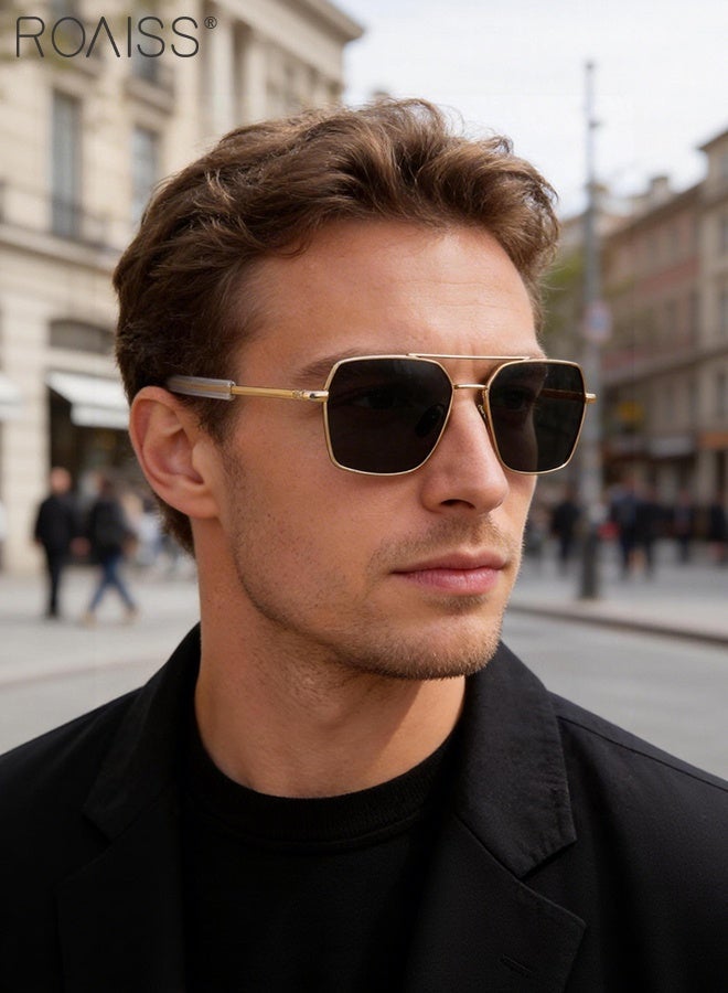 roaiss Men's Fashion Polarized Sunglasses, UV400 Protection with Metal Frame, Anti-Glare Sun Shades Suitable for Men Cycling, Driving, Fishing 55mm - Image 2