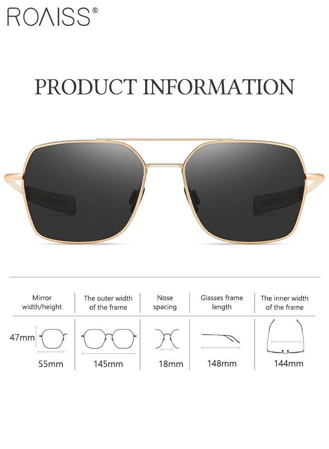 roaiss Men's Fashion Polarized Sunglasses, UV400 Protection with Metal Frame, Anti-Glare Sun Shades Suitable for Men Cycling, Driving, Fishing 55mm - Image 4