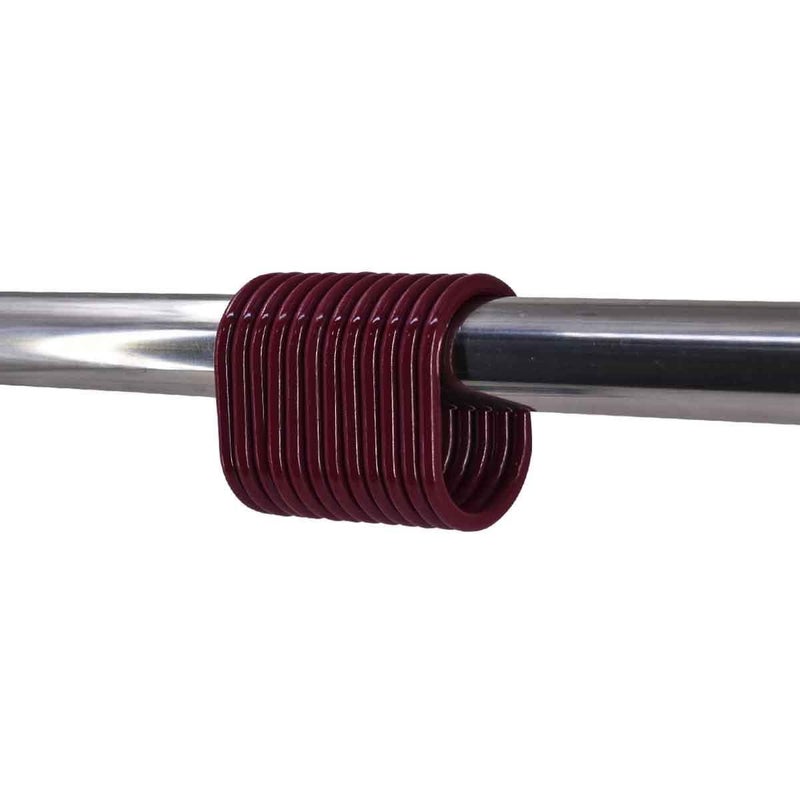 KidsCity.in Shower Curtain Rings, Plastic Rust-Proof, Unbreakable, Slides Easily on Bath Drape Rod, Curtain Liner, 36 C Shape Hooks - (JS160905) Maroon  - Image 3