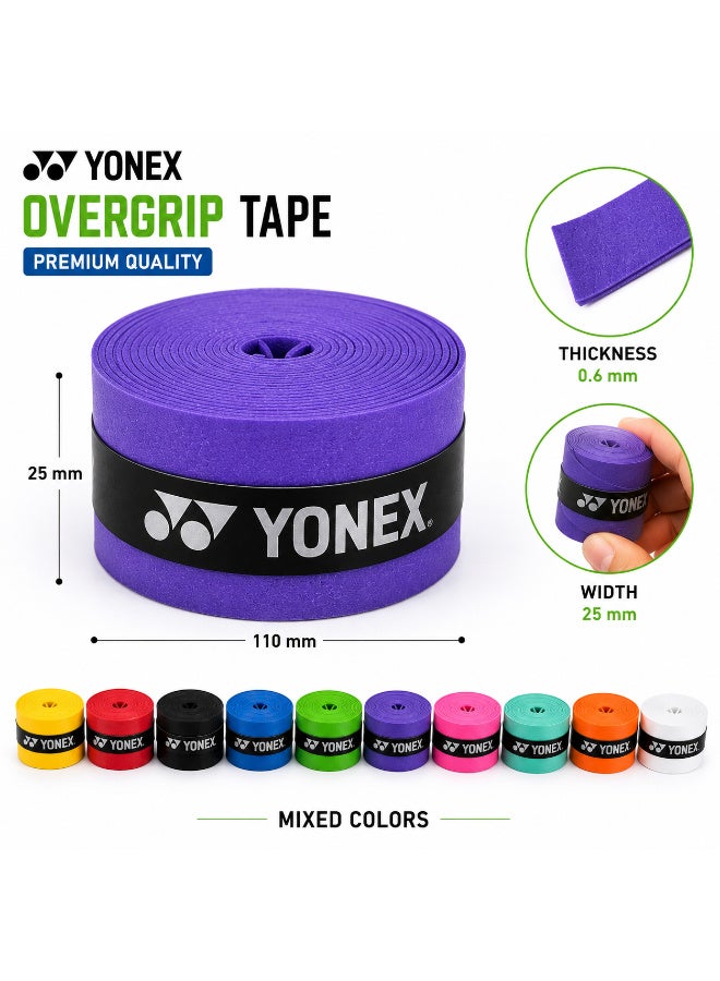 Yonex Overgrip Tape Pack of 60 Pcs Mixed Colors Anti-Slip Sweat Absorbent Grip for Tennis Badminton Squash Rackets - Image 4