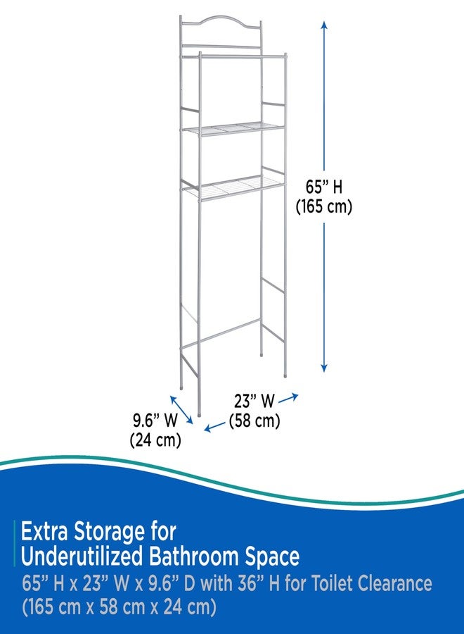 Kenney 3-Tier Bathroom Over Toilet Space Saver Etagere, Polished Pewter - Image 5