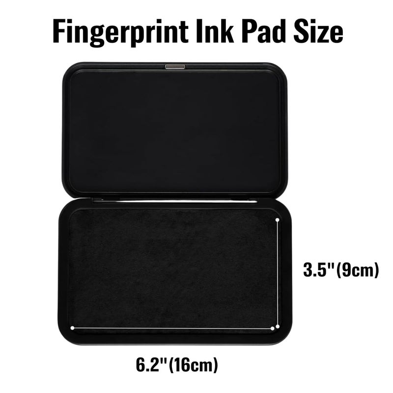 XROUVISAL Fingerprint Ink Pad â€“ Ultra-Black Quick-Dry Washable Ink, Flawless 10,000+ Fingerprints Crisp Impressions, Non-Toxic & Easy Cleanup â€“ Large 6.2" Pad for Banks, Schools, Legal & Law Enforcement Use - Image 2