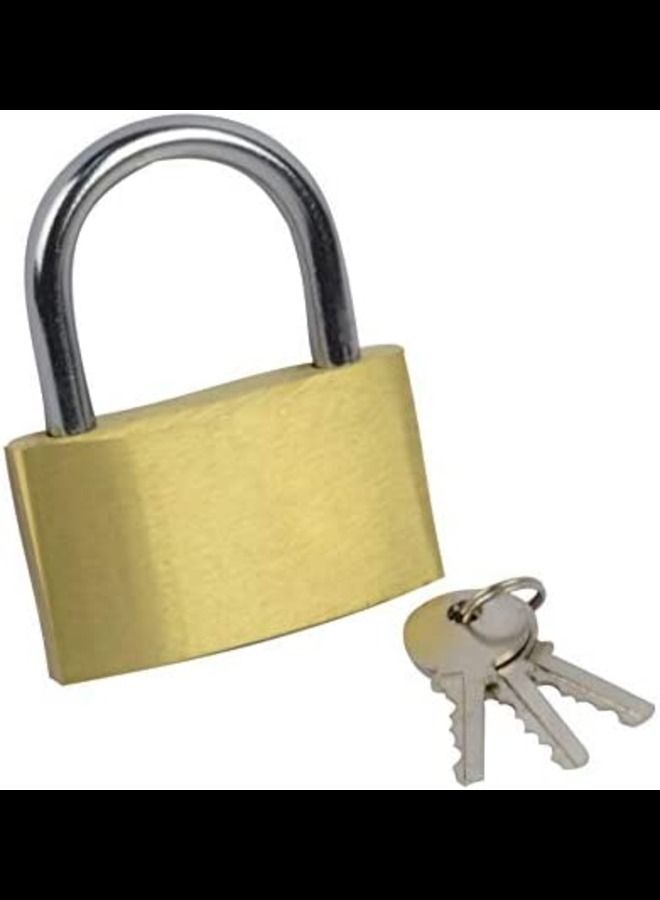 Golden Padlock With 3 Key (63mm)  - Image 2