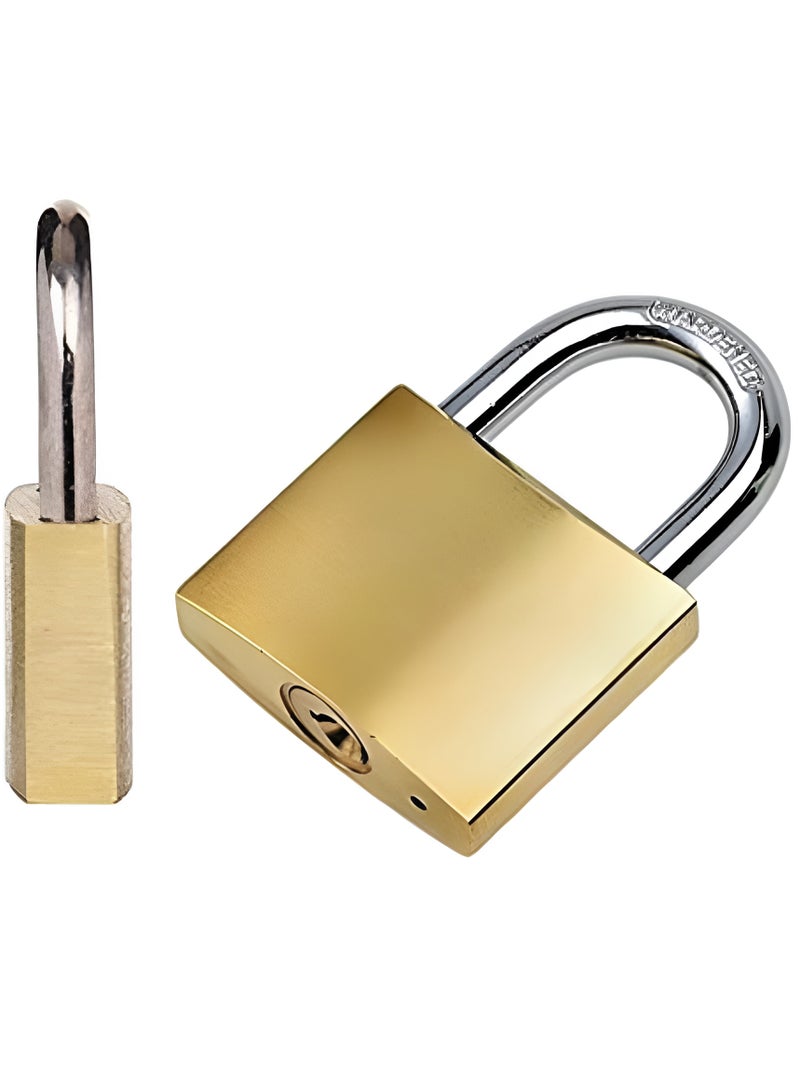 Golden Padlock With 3 Key (63mm)  - Image 5