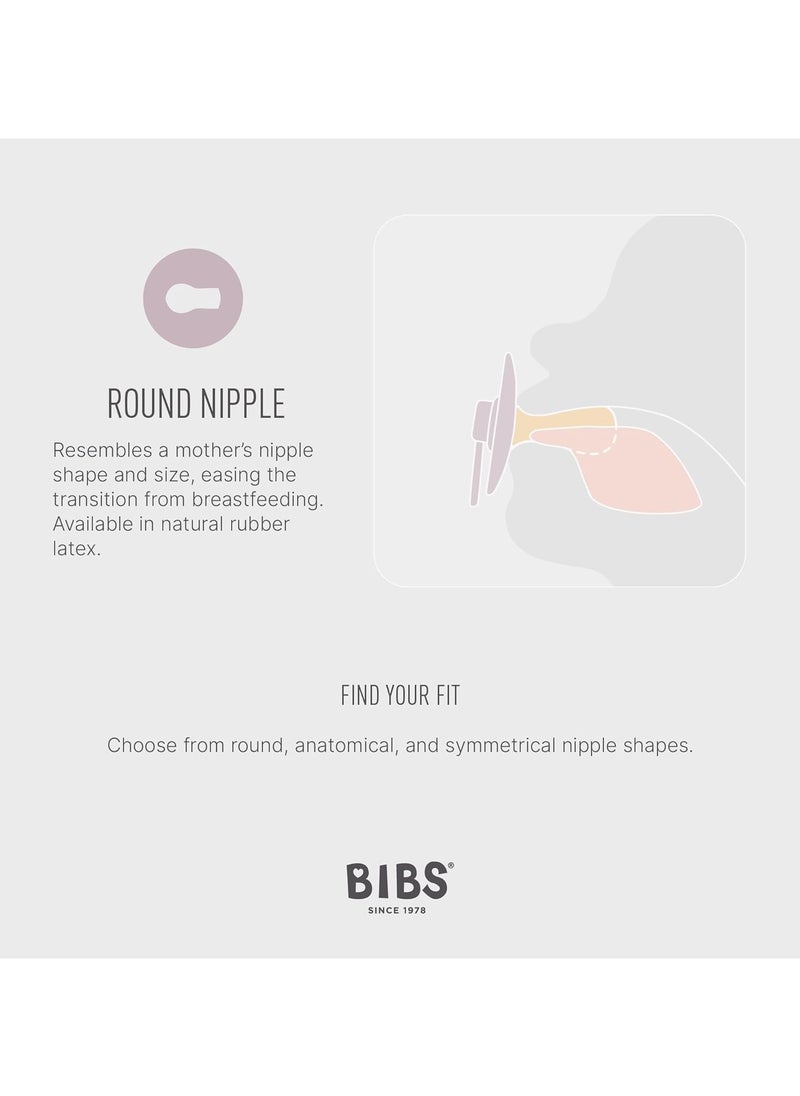 BIBS BIBS Pacifier Colour 1 PACK | Round Nipple Baby Pacifier | BPA Free Natural Rubber Latex Soother | Made in Denmark | Size 2 (+6 months) Vanilla  - Image 5