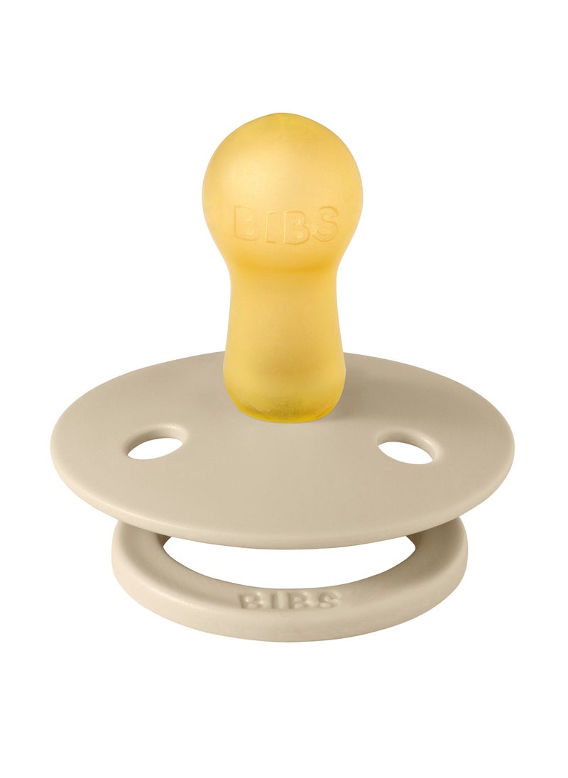BIBS BIBS Pacifier Colour 1 PACK | Round Nipple Baby Pacifier | BPA Free Natural Rubber Latex Soother | Made in Denmark | Size 2 (+6 months) Vanilla  - Image 4