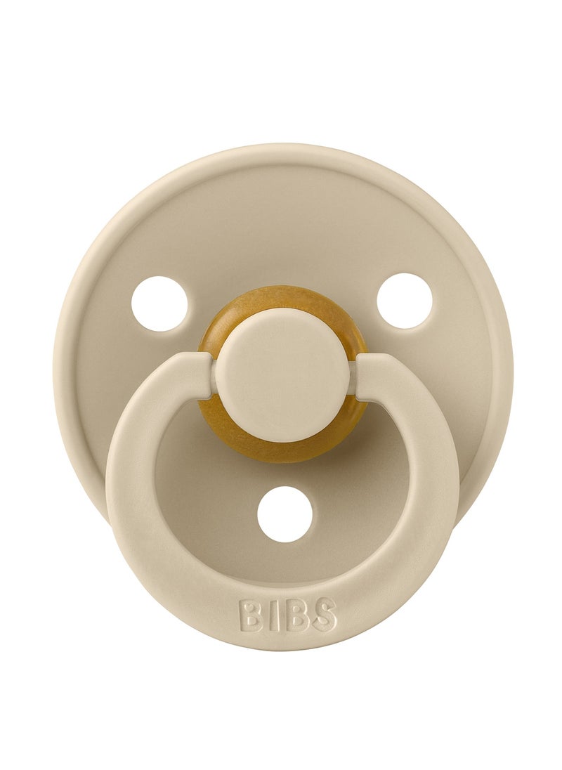 BIBS BIBS Pacifier Colour 1 PACK | Round Nipple Baby Pacifier | BPA Free Natural Rubber Latex Soother | Made in Denmark | Size 2 (+6 months) Vanilla  - Image 3