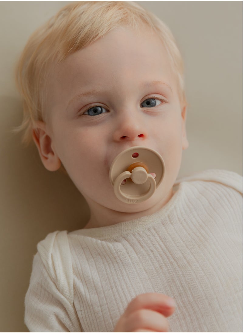 BIBS BIBS Pacifier Colour 1 PACK | Round Nipple Baby Pacifier | BPA Free Natural Rubber Latex Soother | Made in Denmark | Size 2 (+6 months) Vanilla  - Image 2