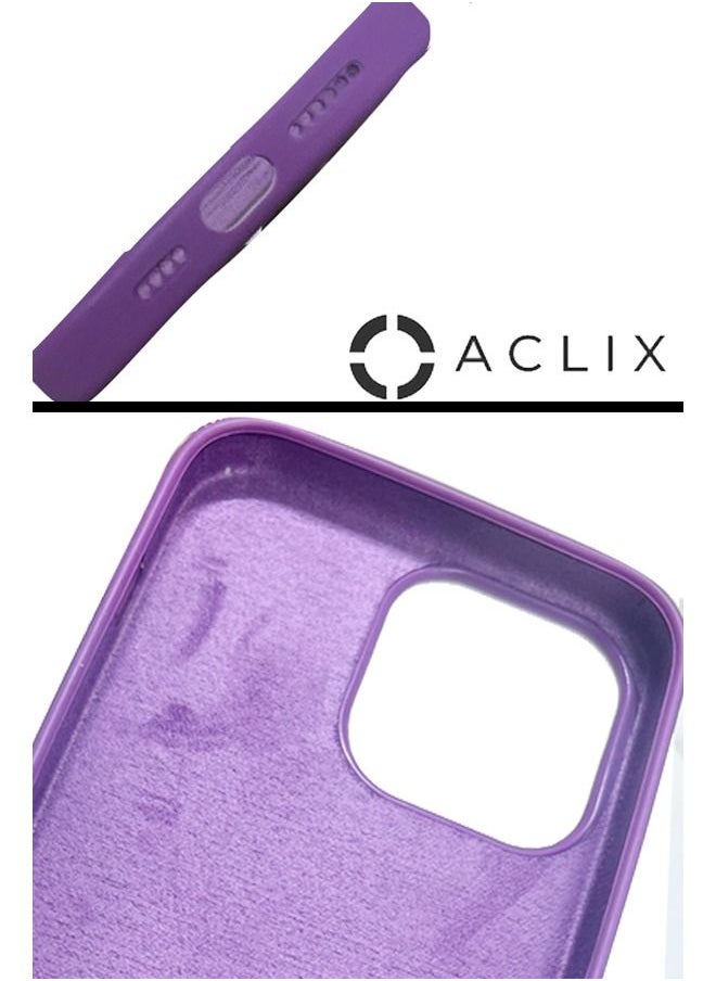 ACLIX - Silicone Case 6.7 inch Full-Body Case Soft Liquid Gel Rubber Cover Shockproof Bumper Anti-Scratch Anti-Fingerprint Anti-Drop Slim for iPhone 13 Pro Max Purple - Image 1