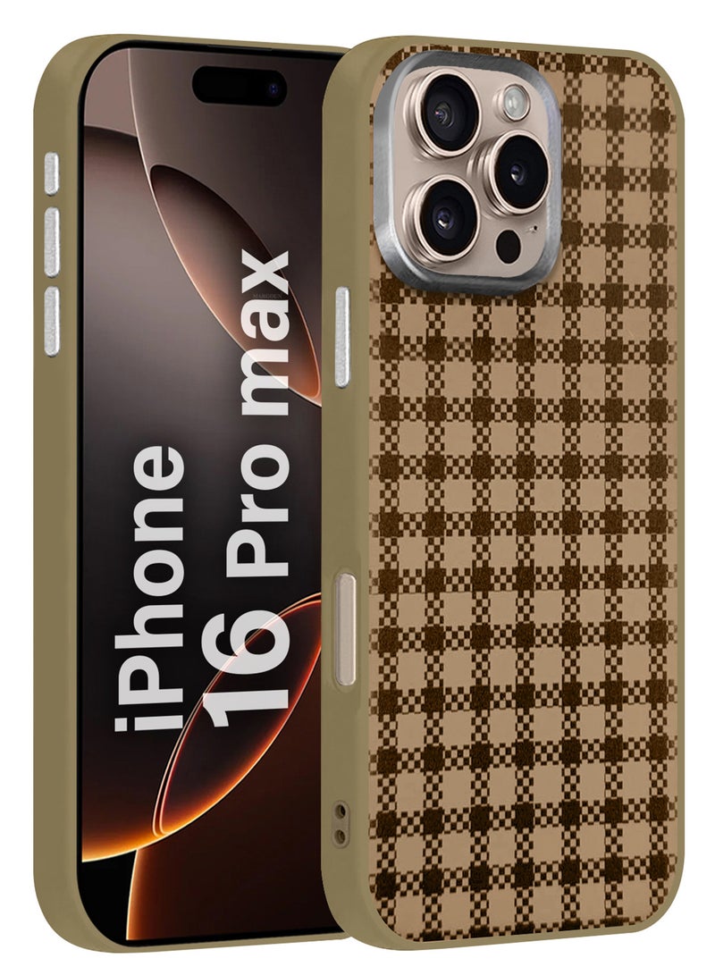 CATANES iPhone 16 Pro Max Case Cover Carbon Fiber Pattern Phone Case Slim Shockproof Back Cover - Checkered Pattern - Image 1