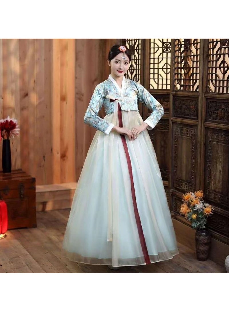 KUYING New Korean Traditional Long Sleeved Dress Cosplay Clothing